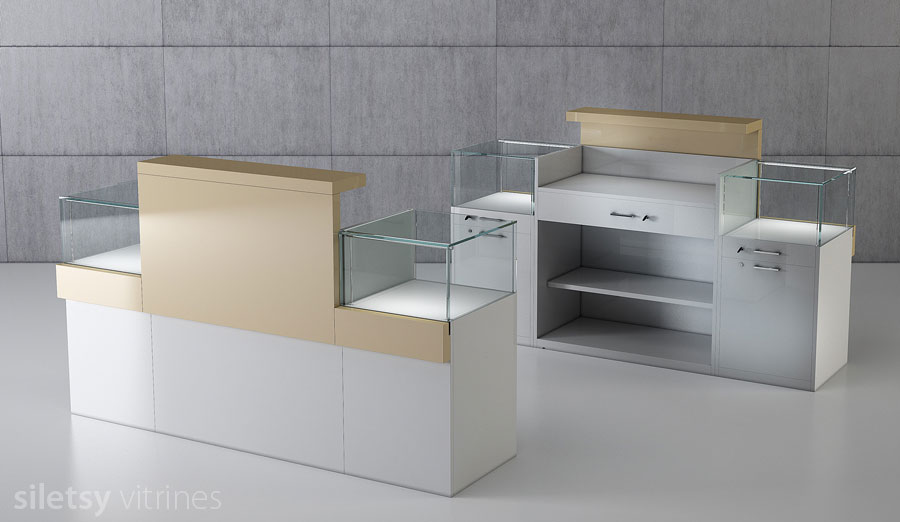 Vitrine-toonbank opstelling 200x53x120cm