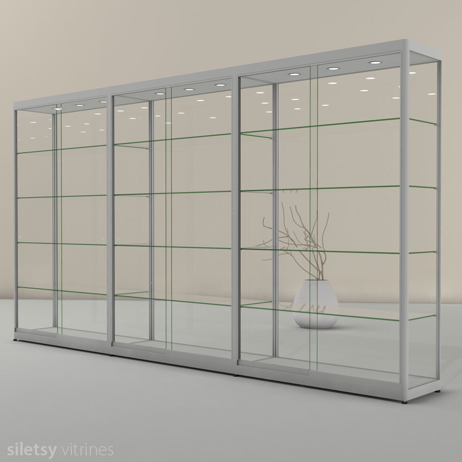 Vitrinekast PR17N3 363x35x198cm