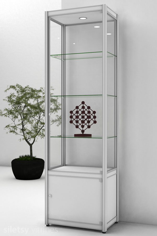 Vitrinekast FX-05/B met draaideur-onderkast 60x39x200cm