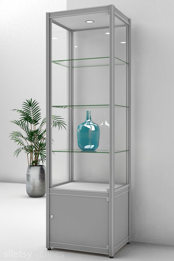 Vitrinekast FX-06/B met draaideur-onderkast 60x49x200cm