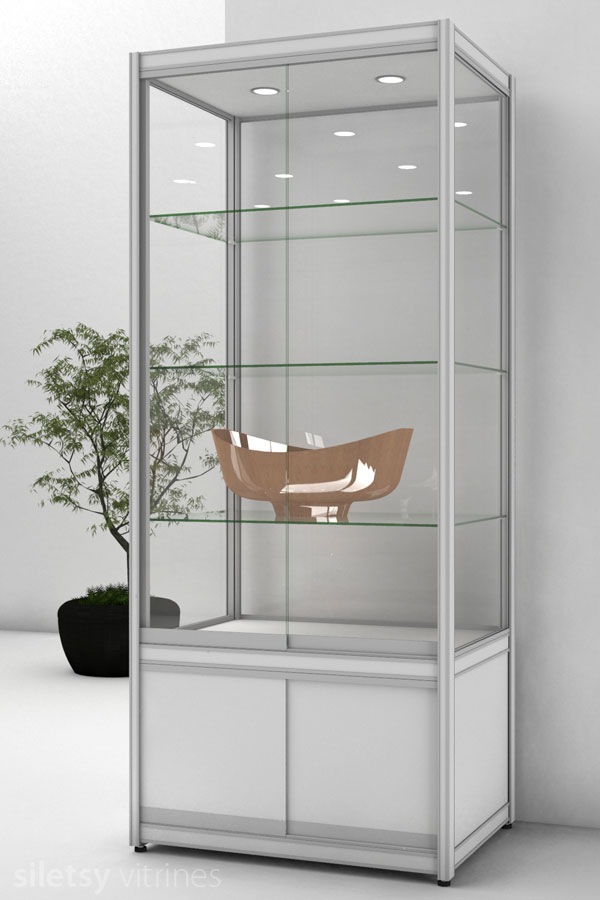 Vitrinekast FX-11/B met schuifdeur-onderkast 83x60x200cm