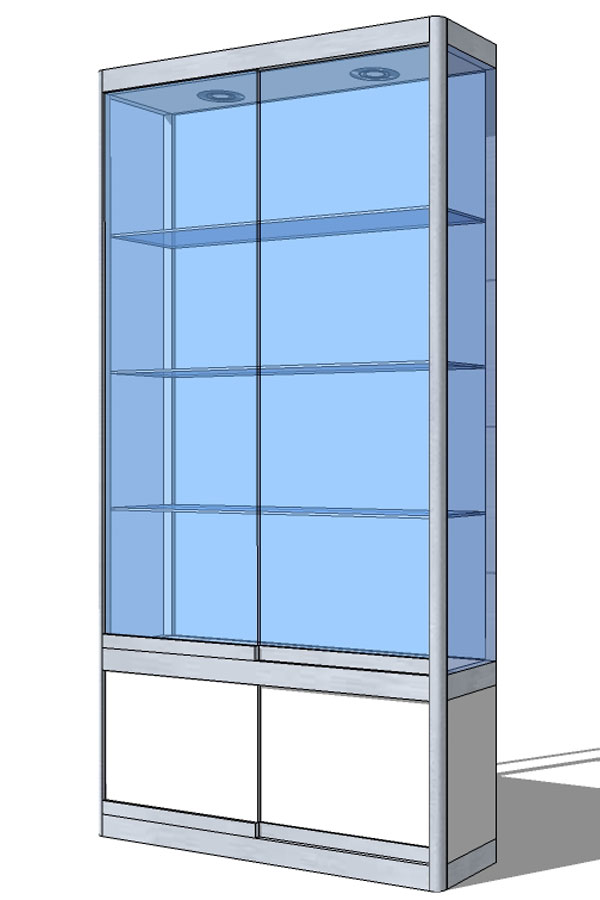 Vitrine PR-12/B met schuifdeur-onderkast 103x24x198cm