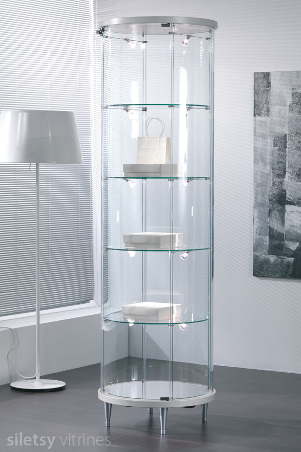 Design ronde vitrinekast ø57x190cm