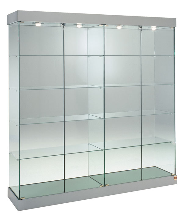 Dubbele glasvitrine 141x46x188cm